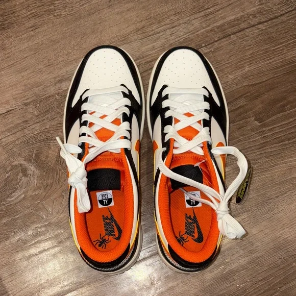 Nike Black and Orange Glow Sneakers - Picture 4 of 10